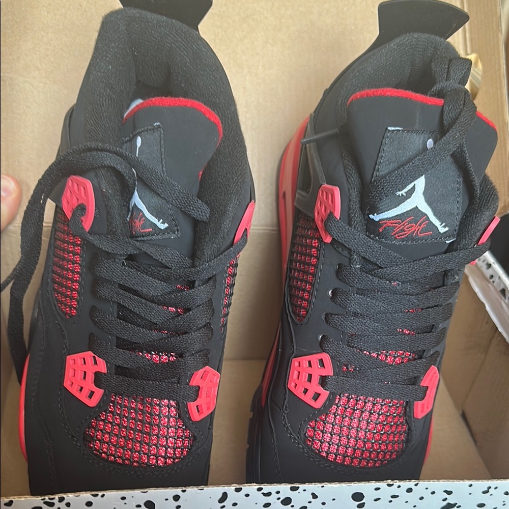 Air Jordan 4 Retro Men's Black and Red Brand New